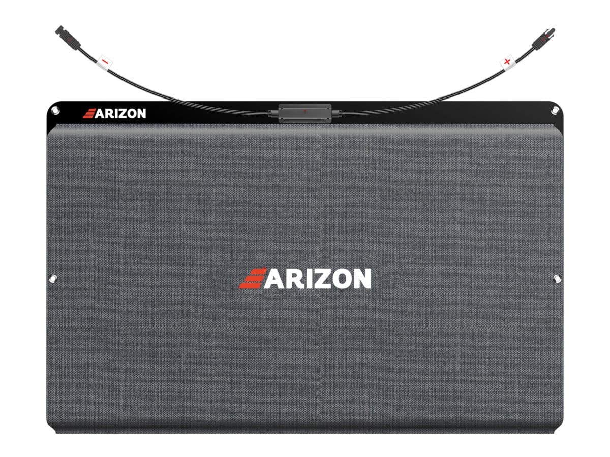 Arizon portable solar panel closed for easy cartage