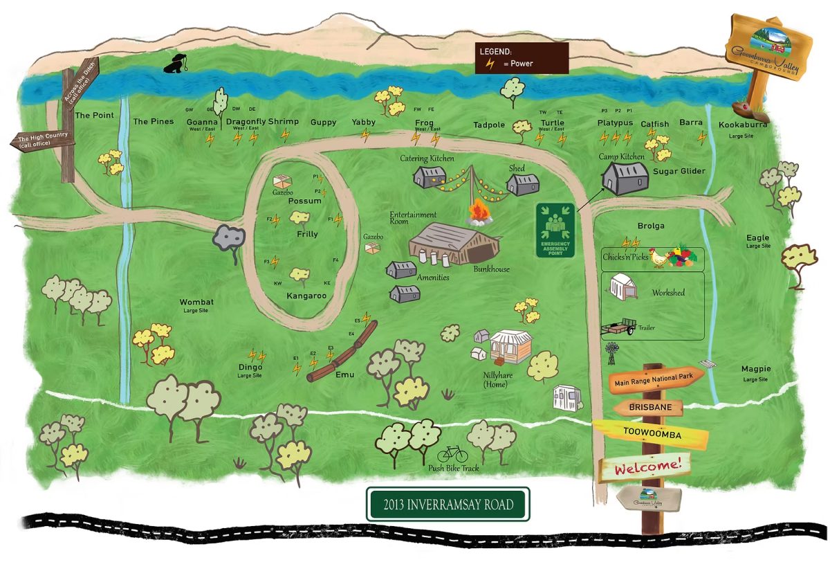 Park Map at Goomburra Valley Campground