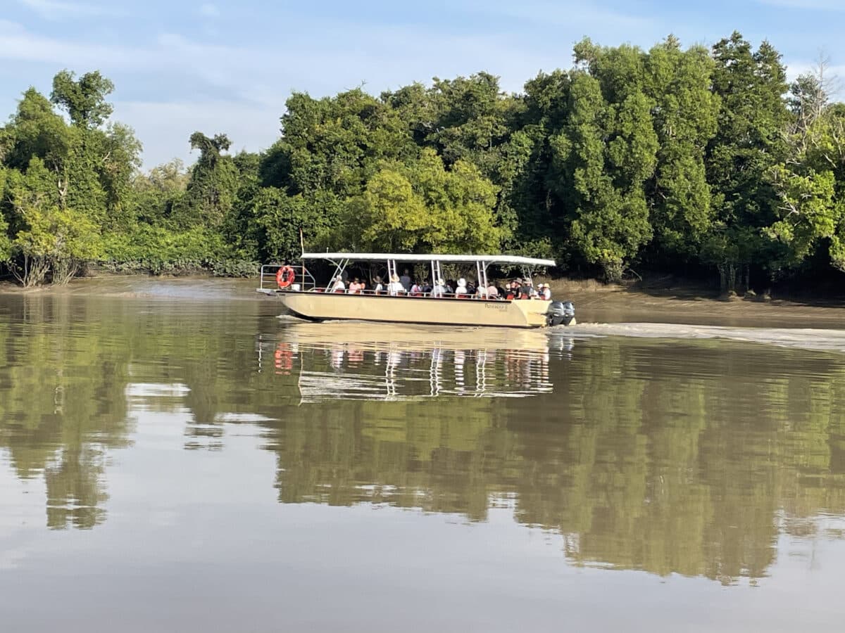 NT travellers enjoying a Pathfinder  Jumping Crocodile Cruise on the Adelaide River