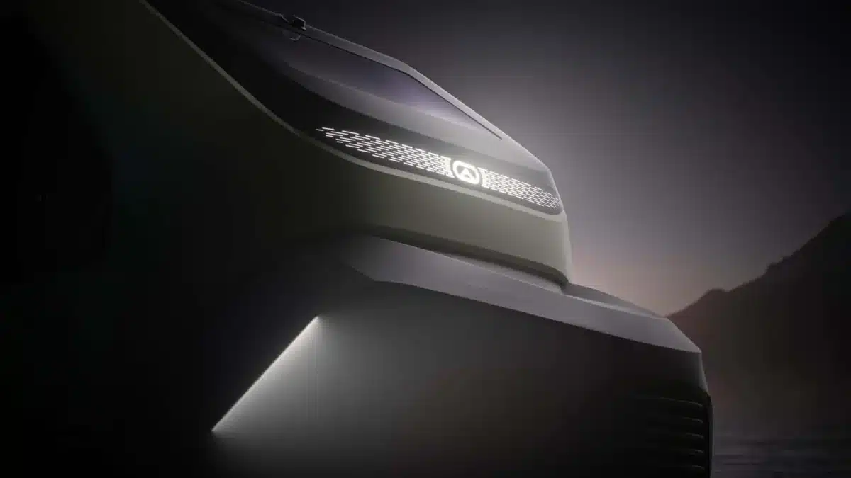 Front design detail of the Evotrex power-generating RV trailer prototype
