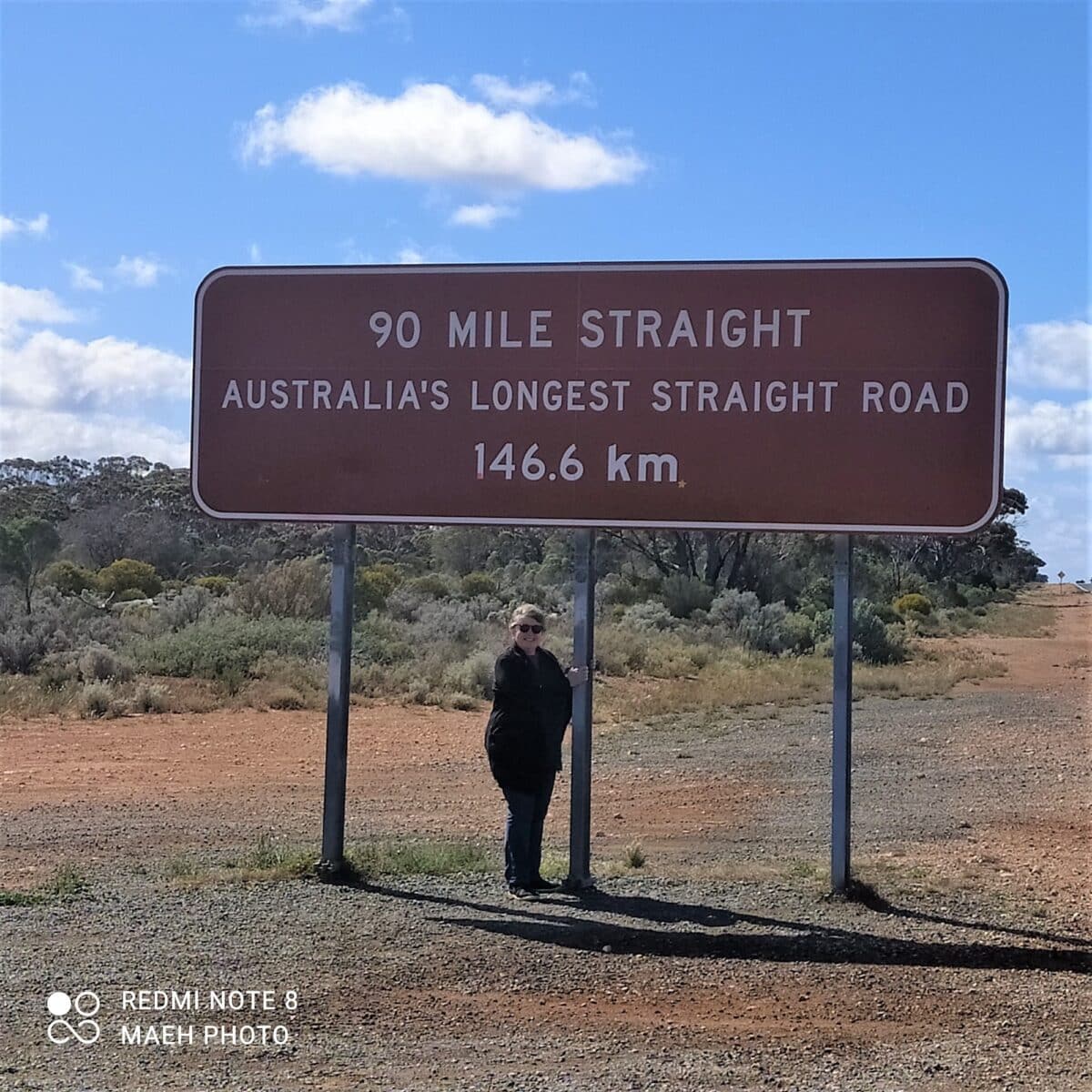 standing in front of the nullarbor links signage - another bucket list item ticked off