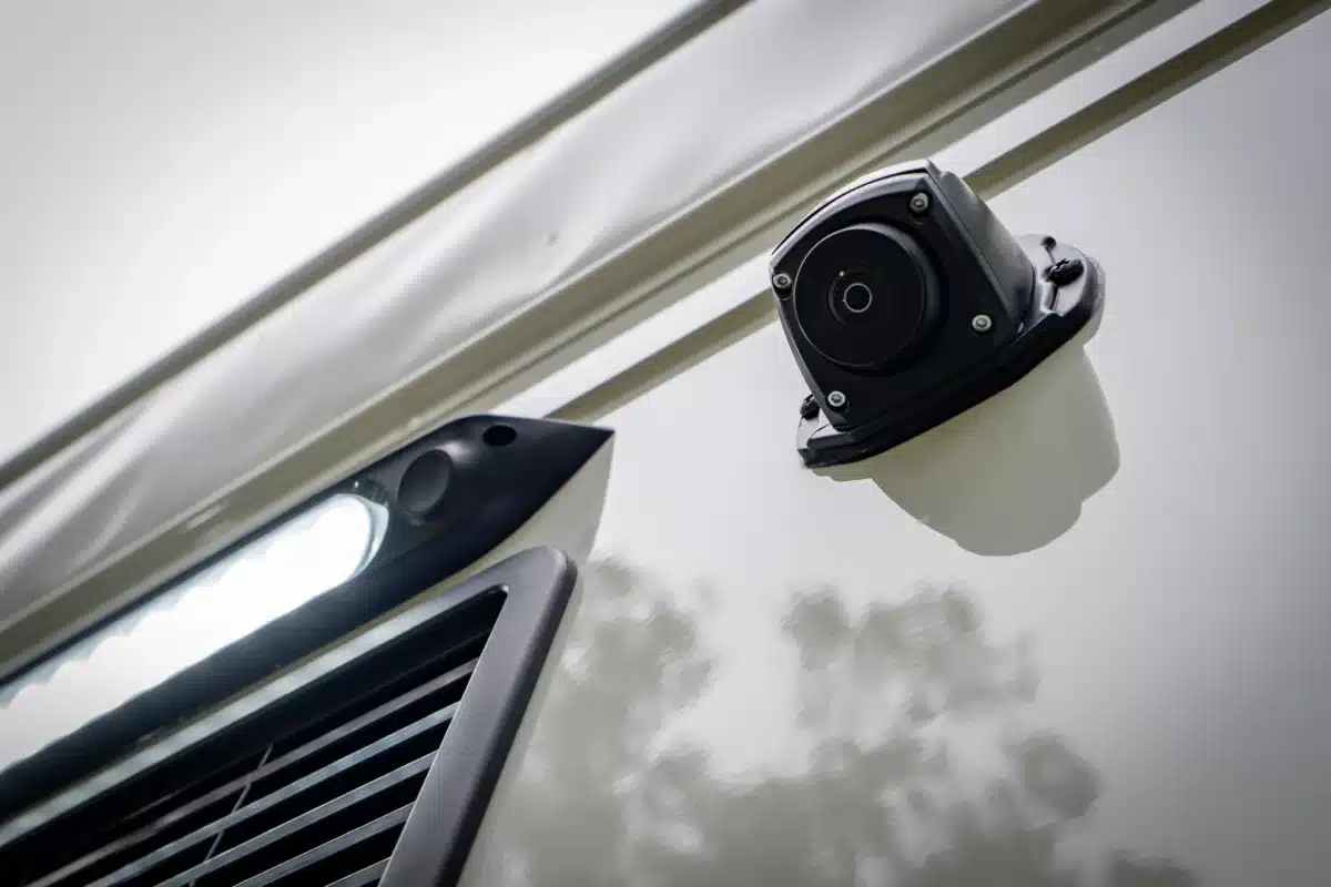 Exterior camera mounted on the Paradise Independence Platinum motorhome