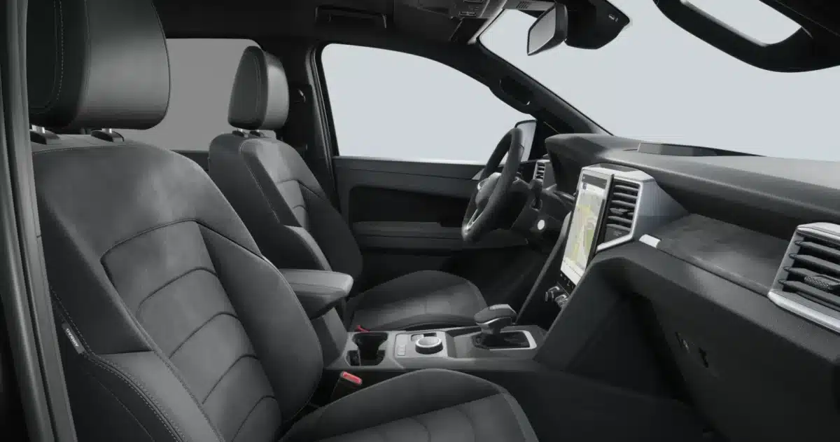 Front seats inside the 2026 Volkswagen Amarok dual-cab ute