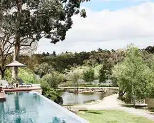 Daylesford lake and spa region surrounded by bushland in Victoria