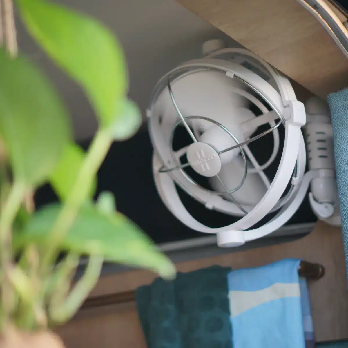 12v sirocco ii fan attached to wall of caravan